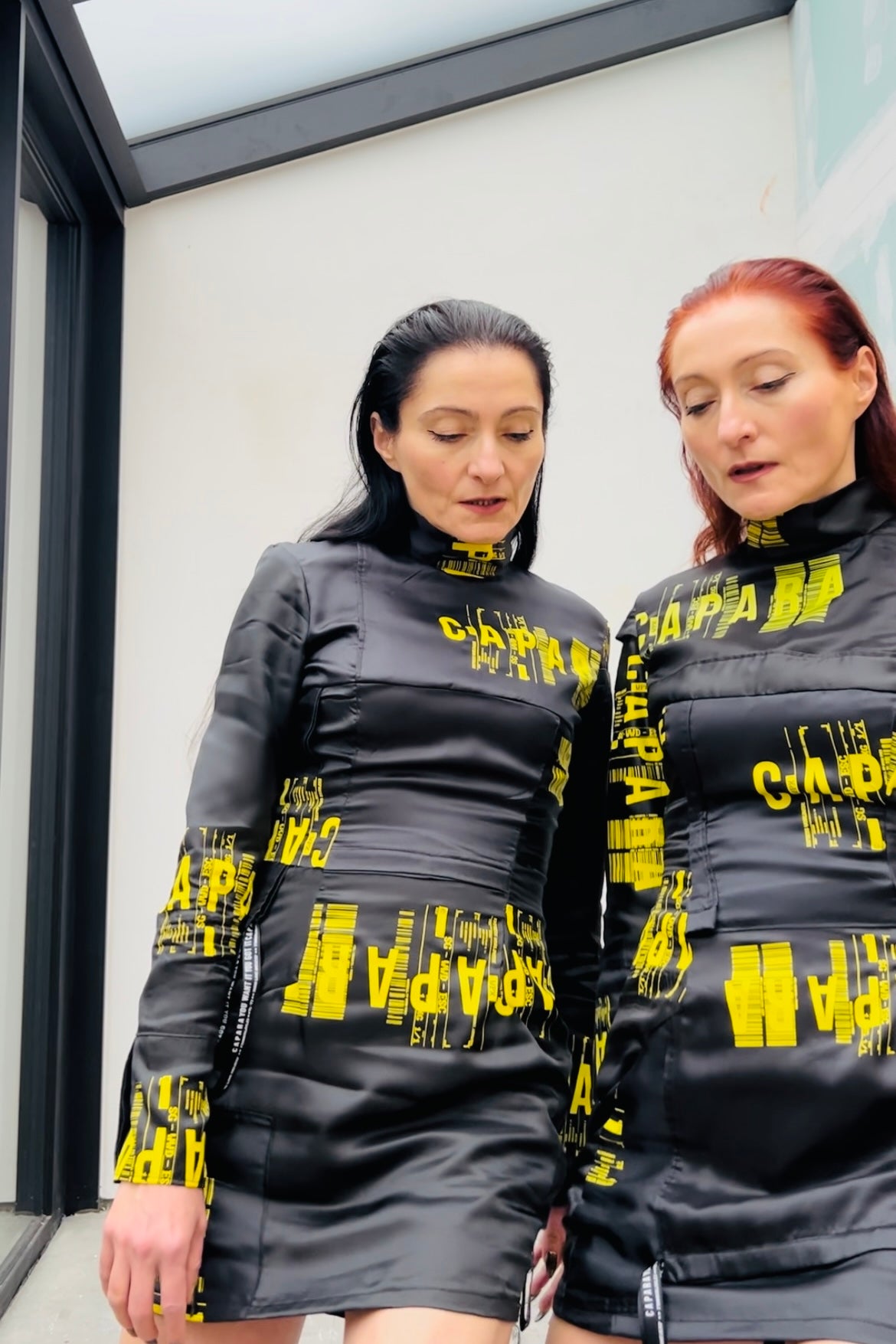 DRESS BLACK + YELLOW SCREENPRINT