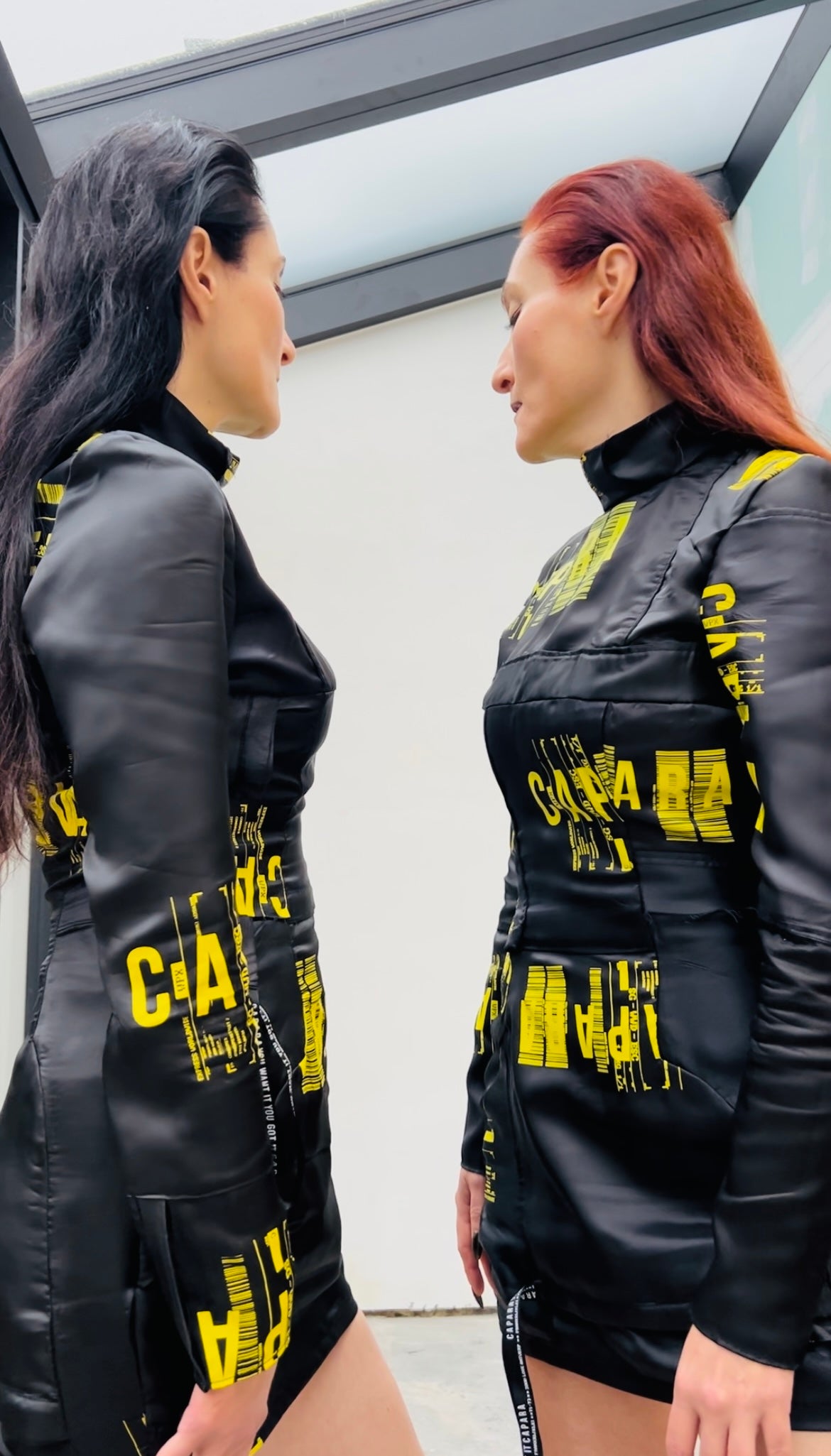 DRESS BLACK + YELLOW SCREENPRINT