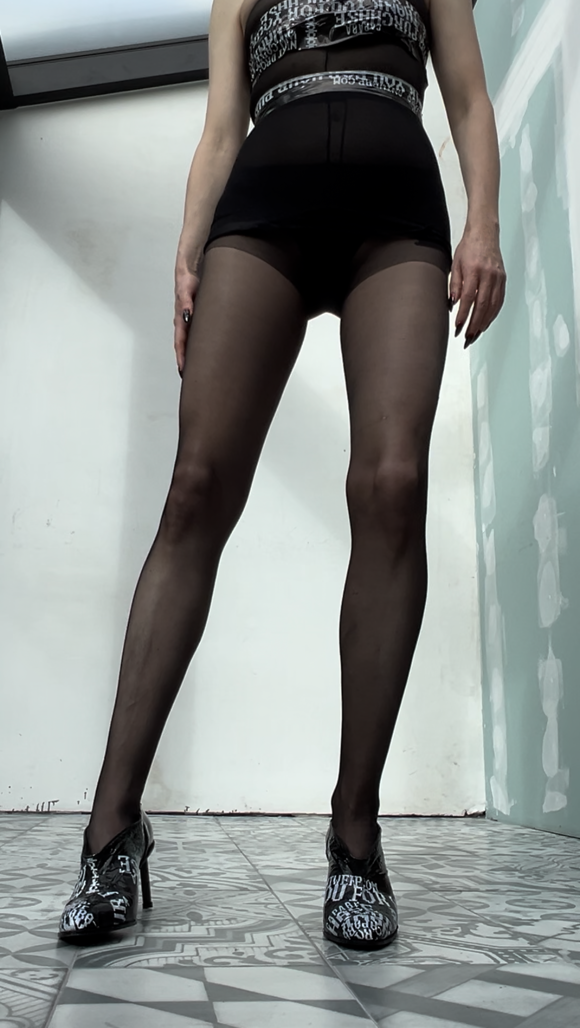 STEELETTO PUMP - CAPARA TAPE BLACK PATENT